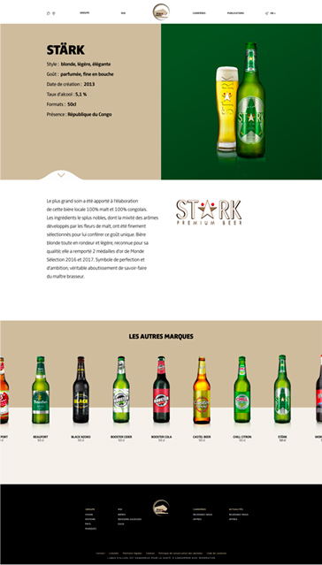 Page marque Stärk du site Castel Afrique