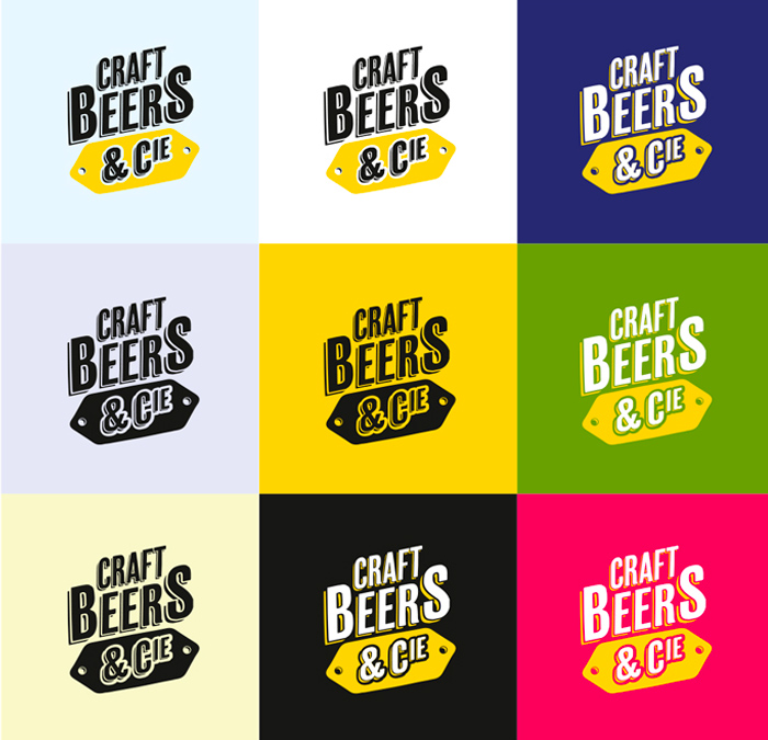 Déclinaisons couleurs du logo Craft Beer & Cie