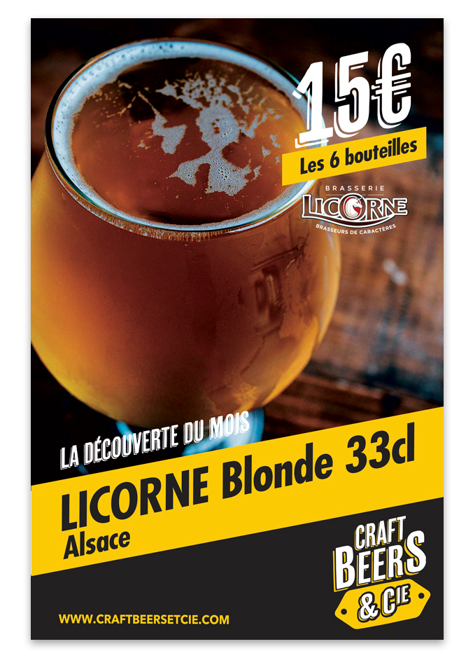 Affiche promotionnelle Licorne pour Craft Beer & Cie