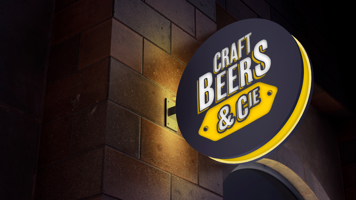 Enseigne ronde Craft Beer & Cie