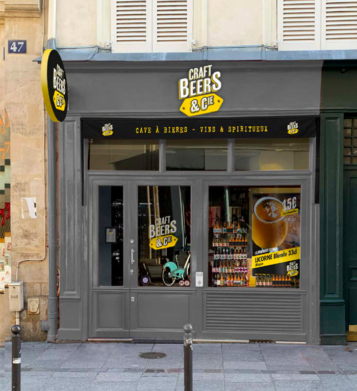Façade de la boutique Craft Beer & Cie