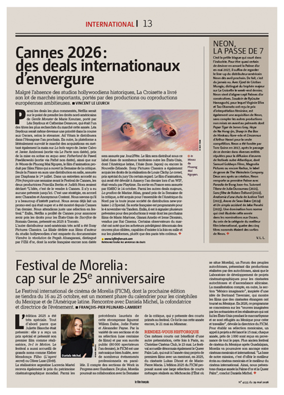 Mise en page Le Film Français — Cannes et Festival de Morelia