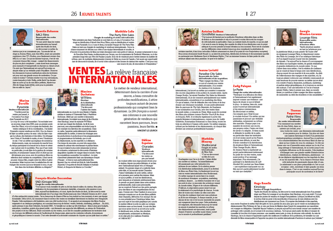 Double page Ventes internationales