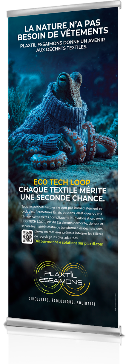 Plaxtil Essaimons — kakémono Eco Tech Loop