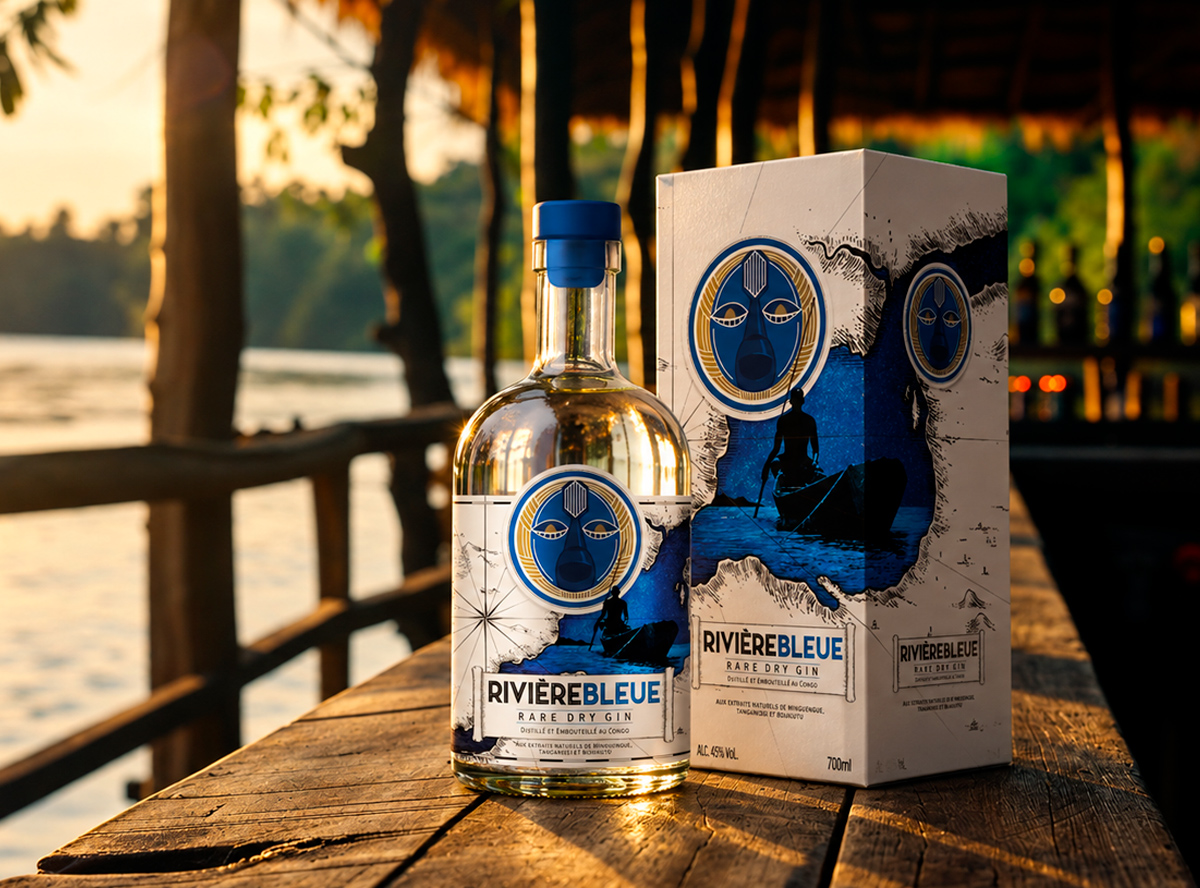 Rivière Bleue — mise en situation du packaging